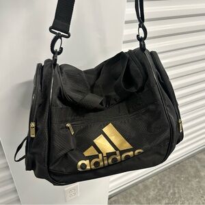 Adidas Black and Gold Duffel Bag
